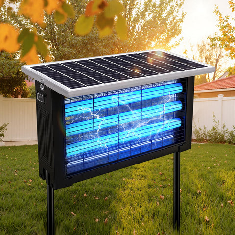 coospider-repta solar panel powering the outdoor bug zapper for solar charging