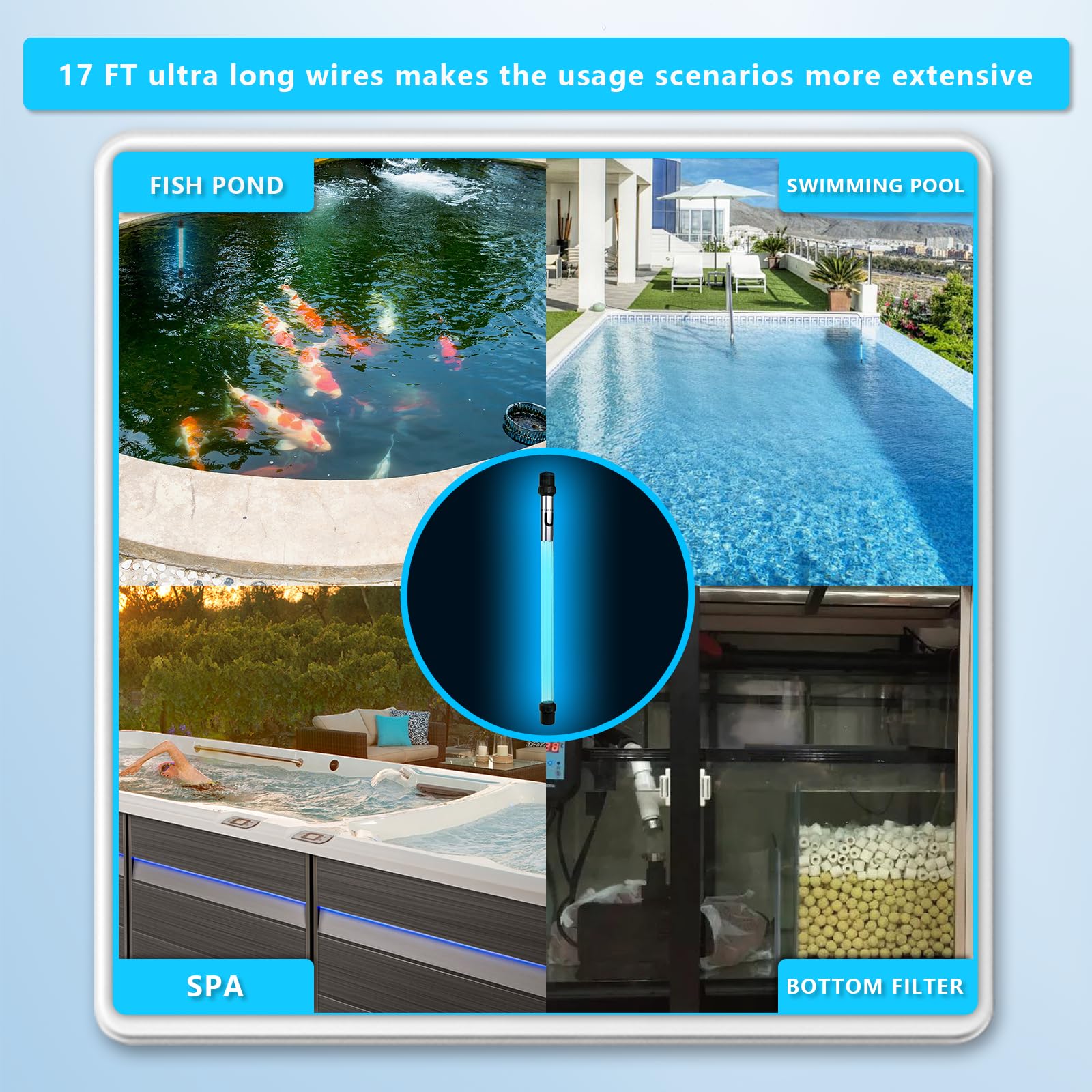 Coospider-Repta 55W UV light installed in pond filter for clear water.