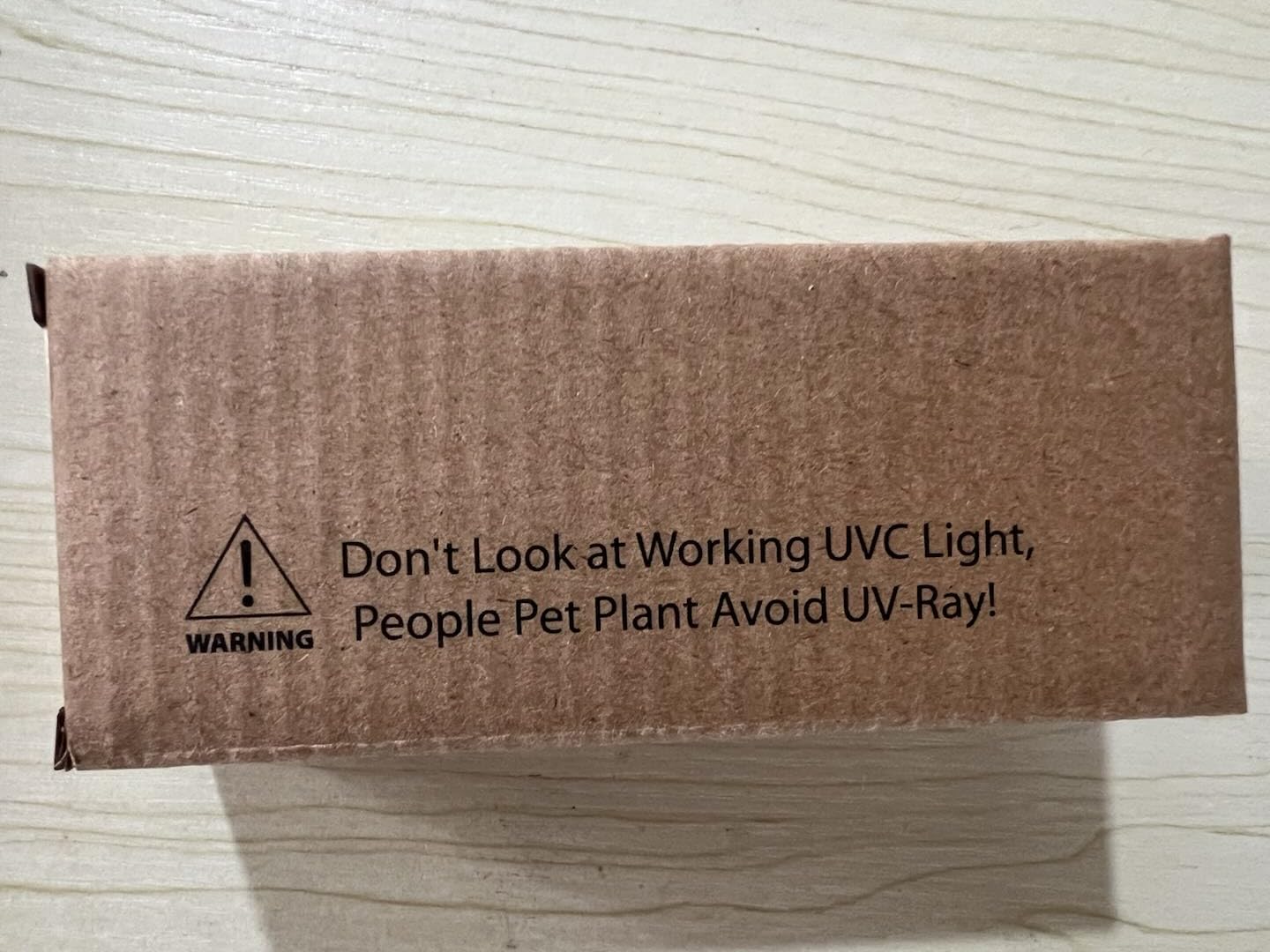 safety note ultraviolet light with eye safety reminder