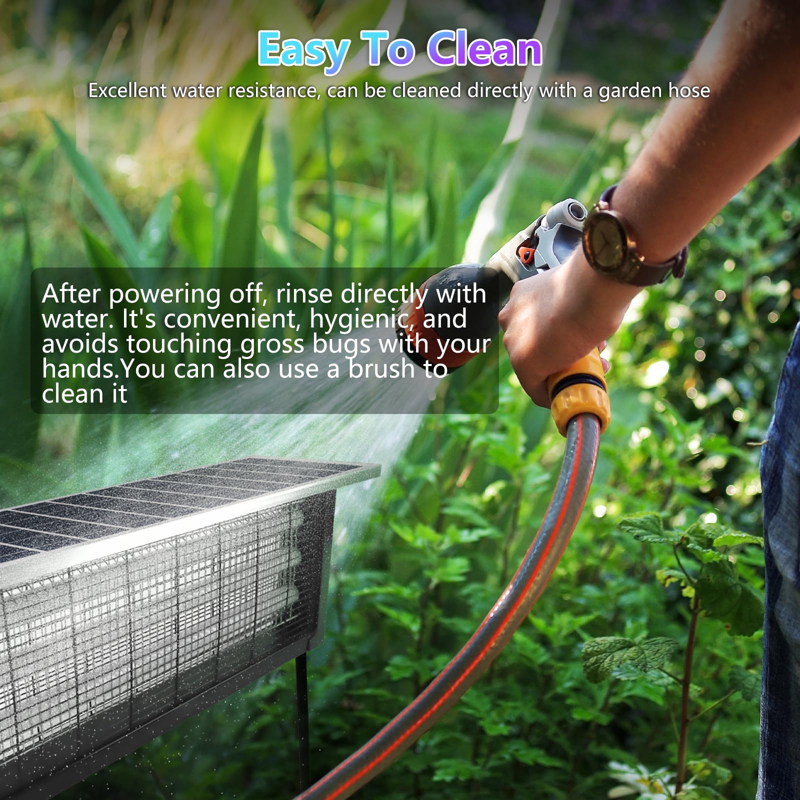 Coospider-repta waterproof design withstands rain and dew for year-round use.