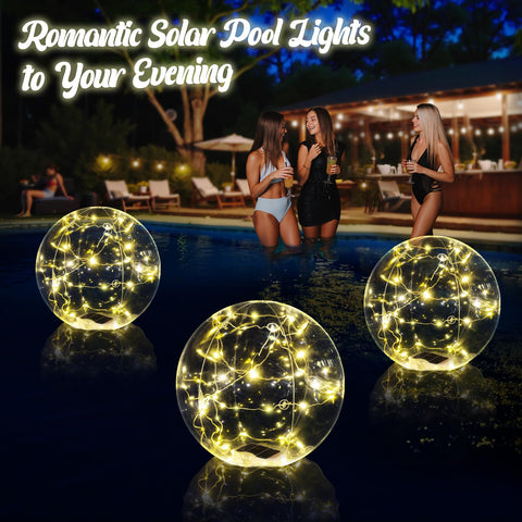Cootway inflatable pool ball closeup showing sturdy PVC and soft illumination