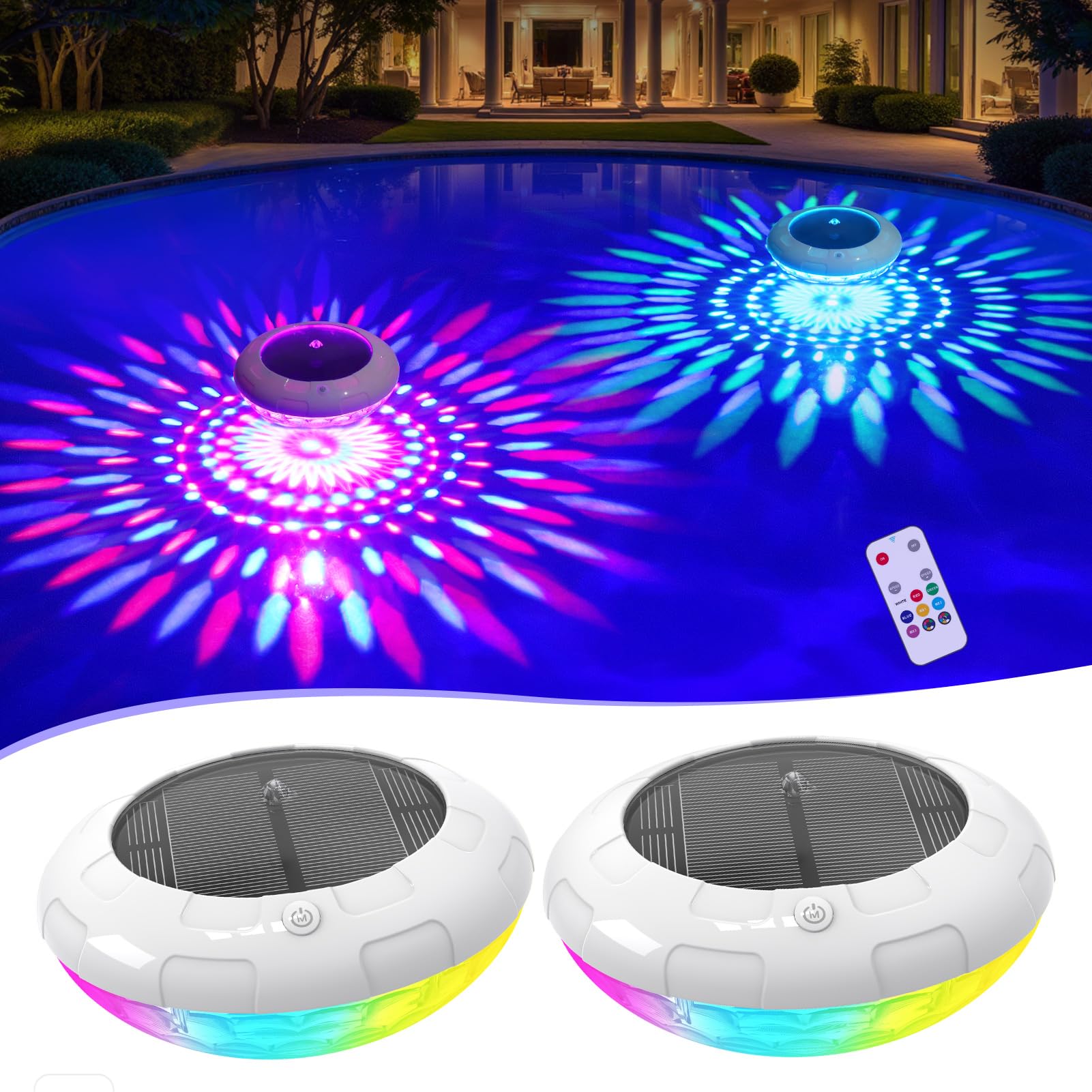 Cootway floating pool light with remote glows for pool party ambience