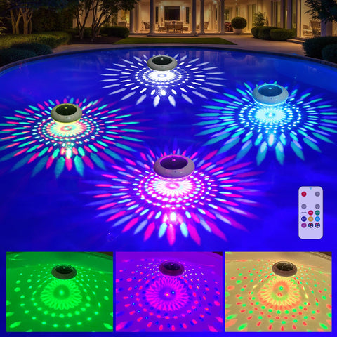Cootway floating pool lights with remote for vibrant pool ambiance.