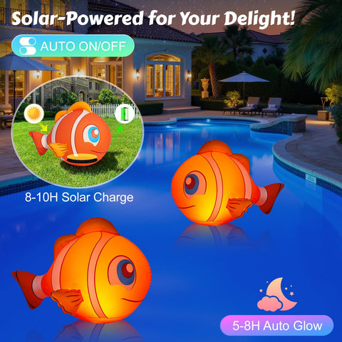 Cootway solar pool light inflated front view shows easy setup.