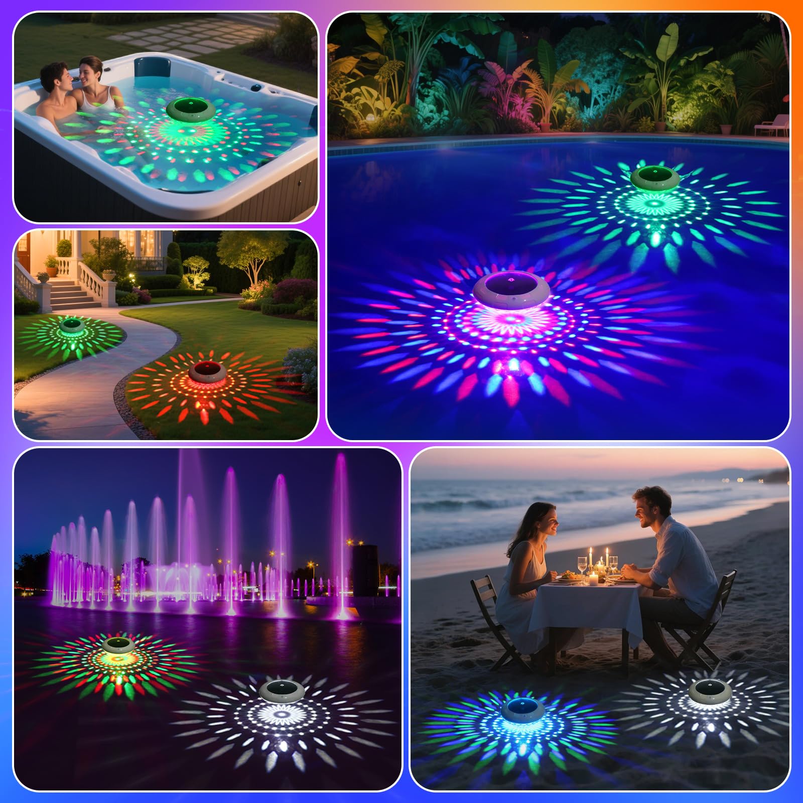 Cootway solar pool lights brighten garden ponds and events after sunset.