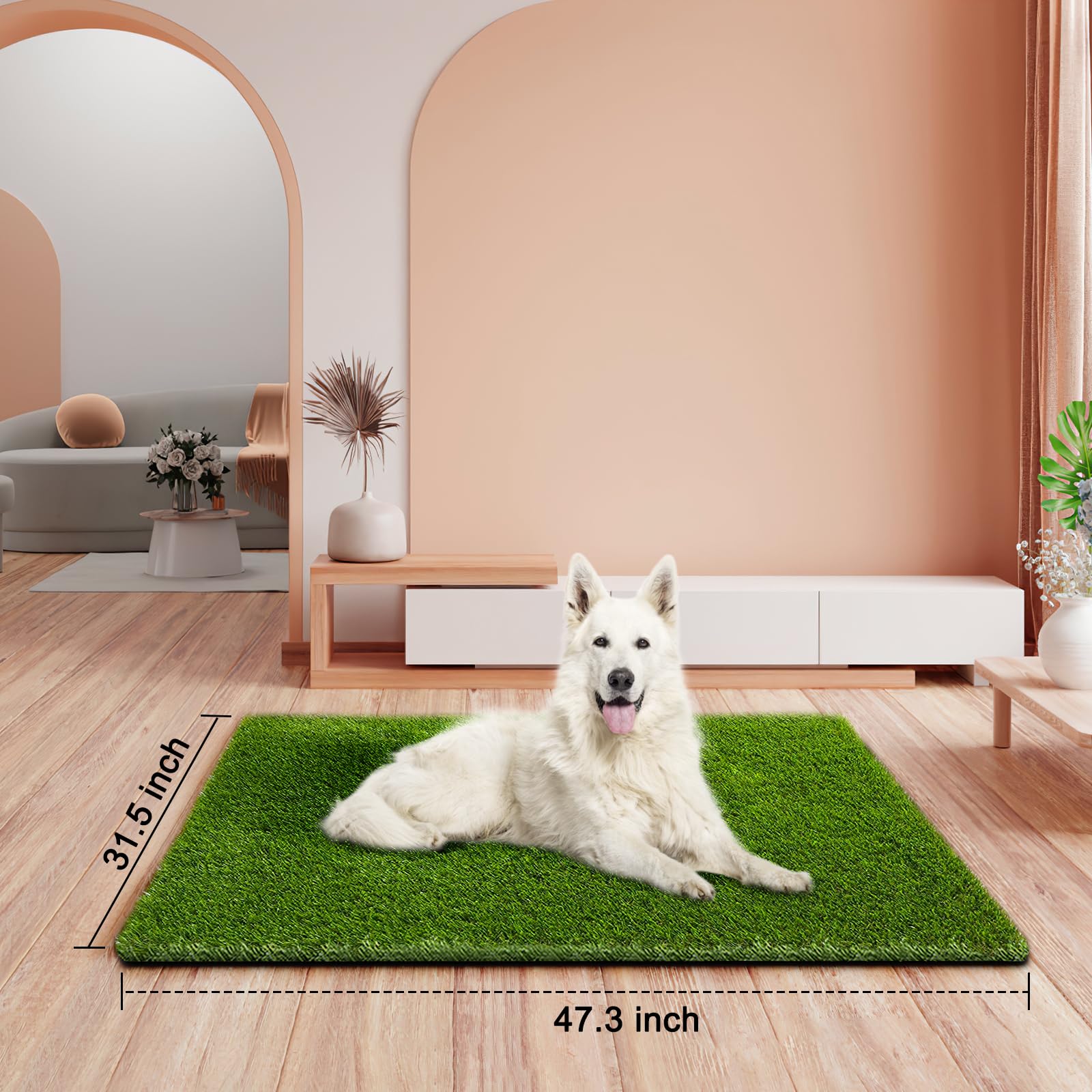 CooZero dog potty-training rug close-up highlighting soft, pet-friendly surface