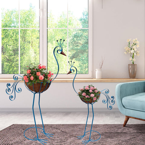 COOZZYHOUR peacock planter suitable for indoor and outdoor use.