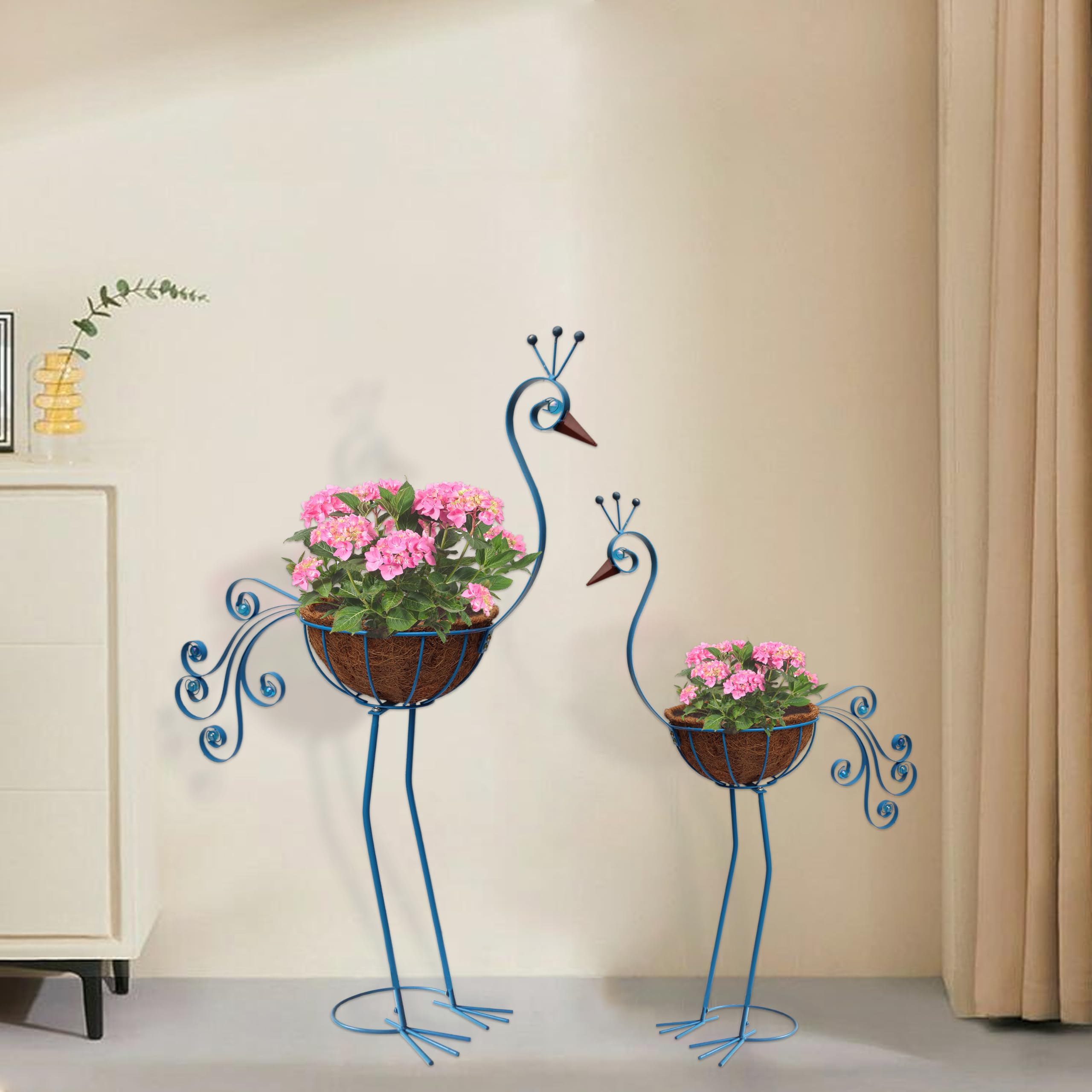 COOZZYHOUR two-pack planters provide balanced decorative garden accents.