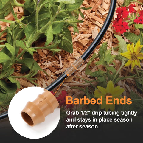 Copadri tubing connections demo shows reliable 1/2 inch fit for drip lines.
