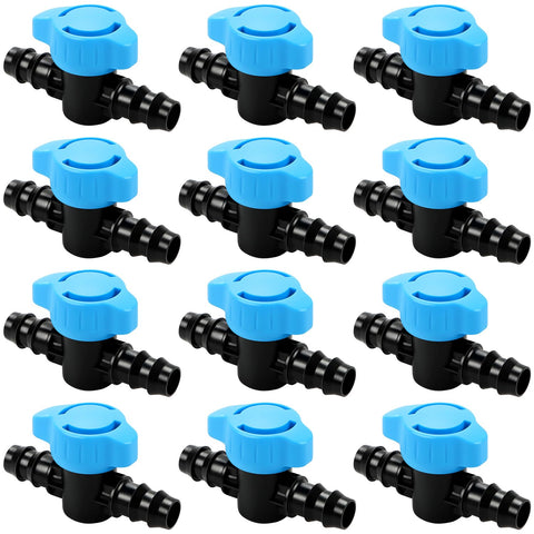Copadri 12-pack valve close-up showing a durable barbed connection for leak-free setup.