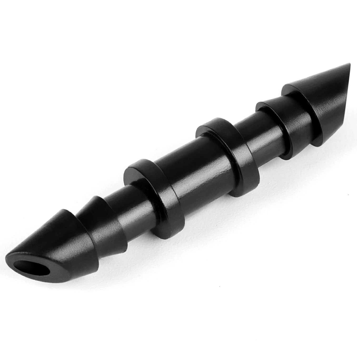 Copadri 1/4-inch drip coupling close-up with barbs for leak-free connections.