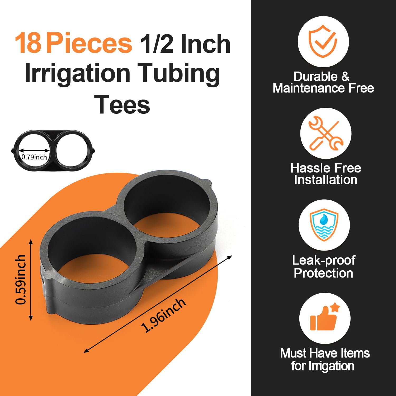 Copadri end plug for half-inch barbed connectors enabling easy system customization.