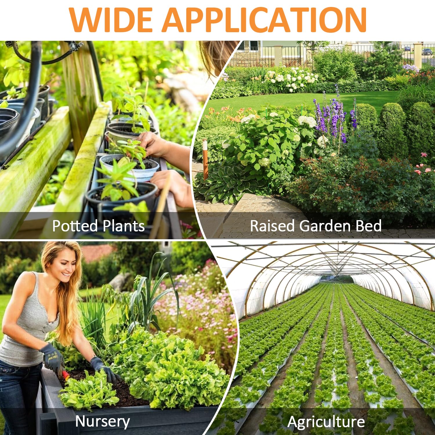 Copadri drip irrigation system in use across garden beds and lawns.