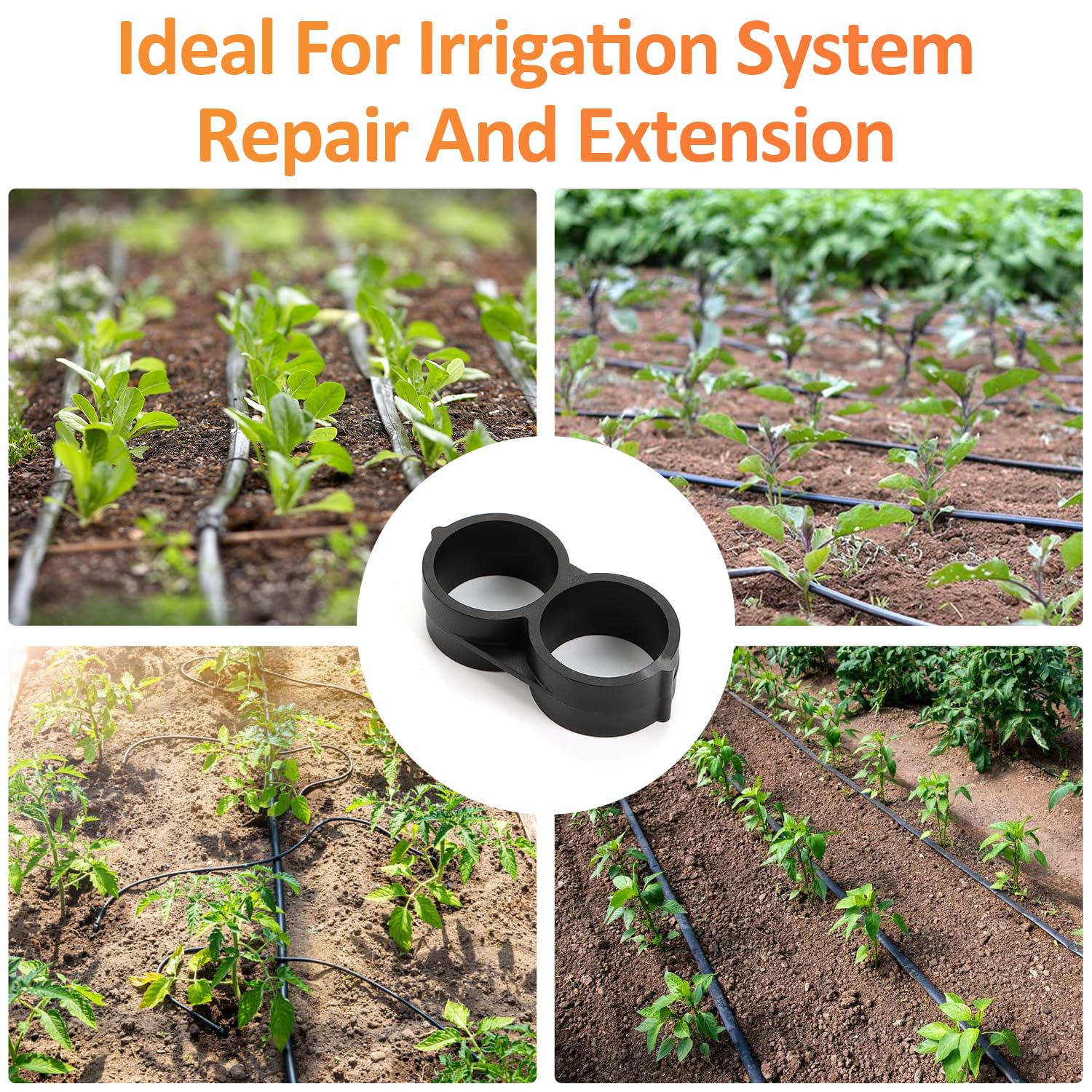 Copadri tubing connection assembly demonstrating quick, secure drip irrigation setup.