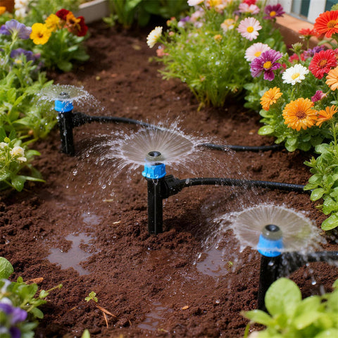Copadri easy-install stake array for rapid garden drip setup