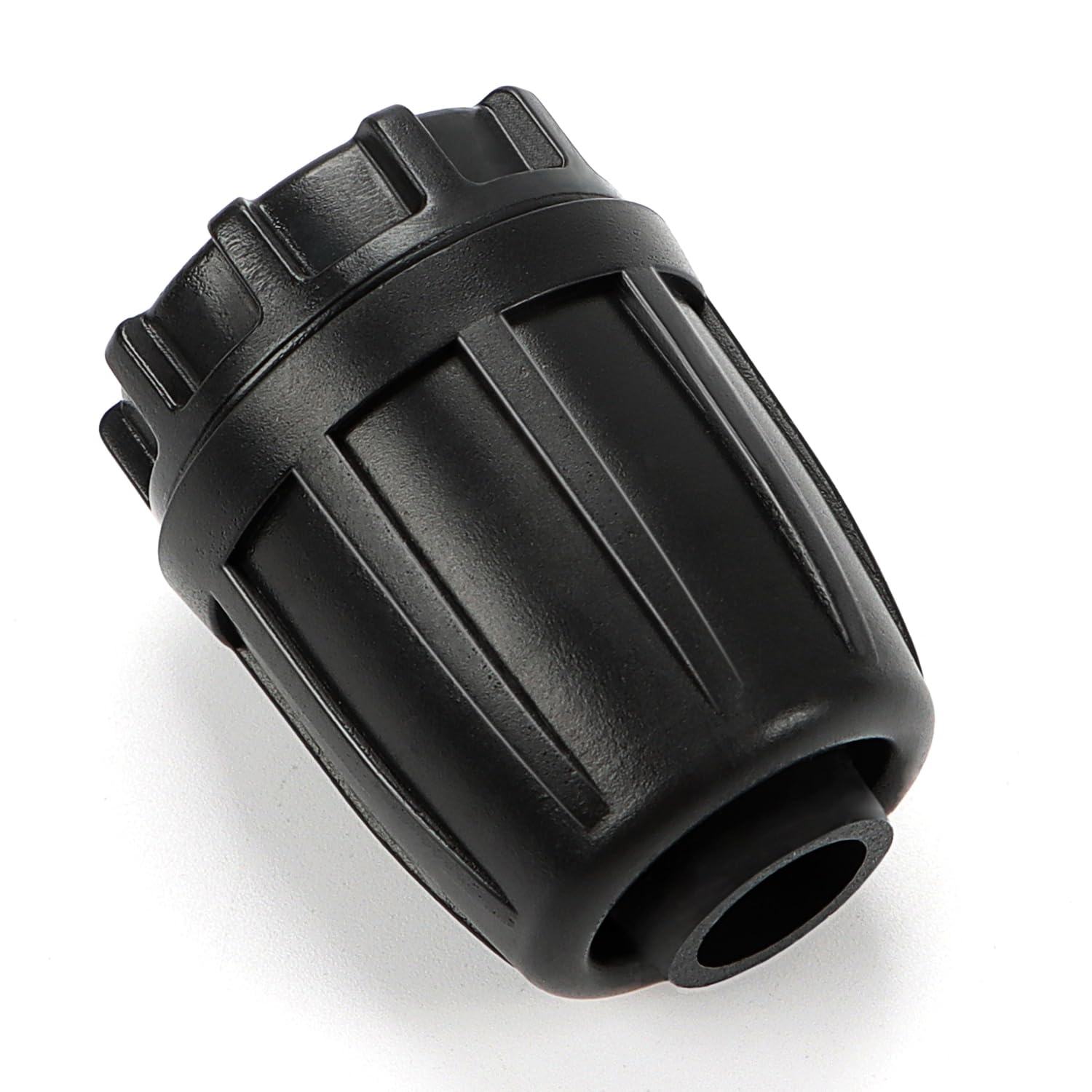 Copadri half-inch end plug with barbed lock sealing 1/2-inch drip line.