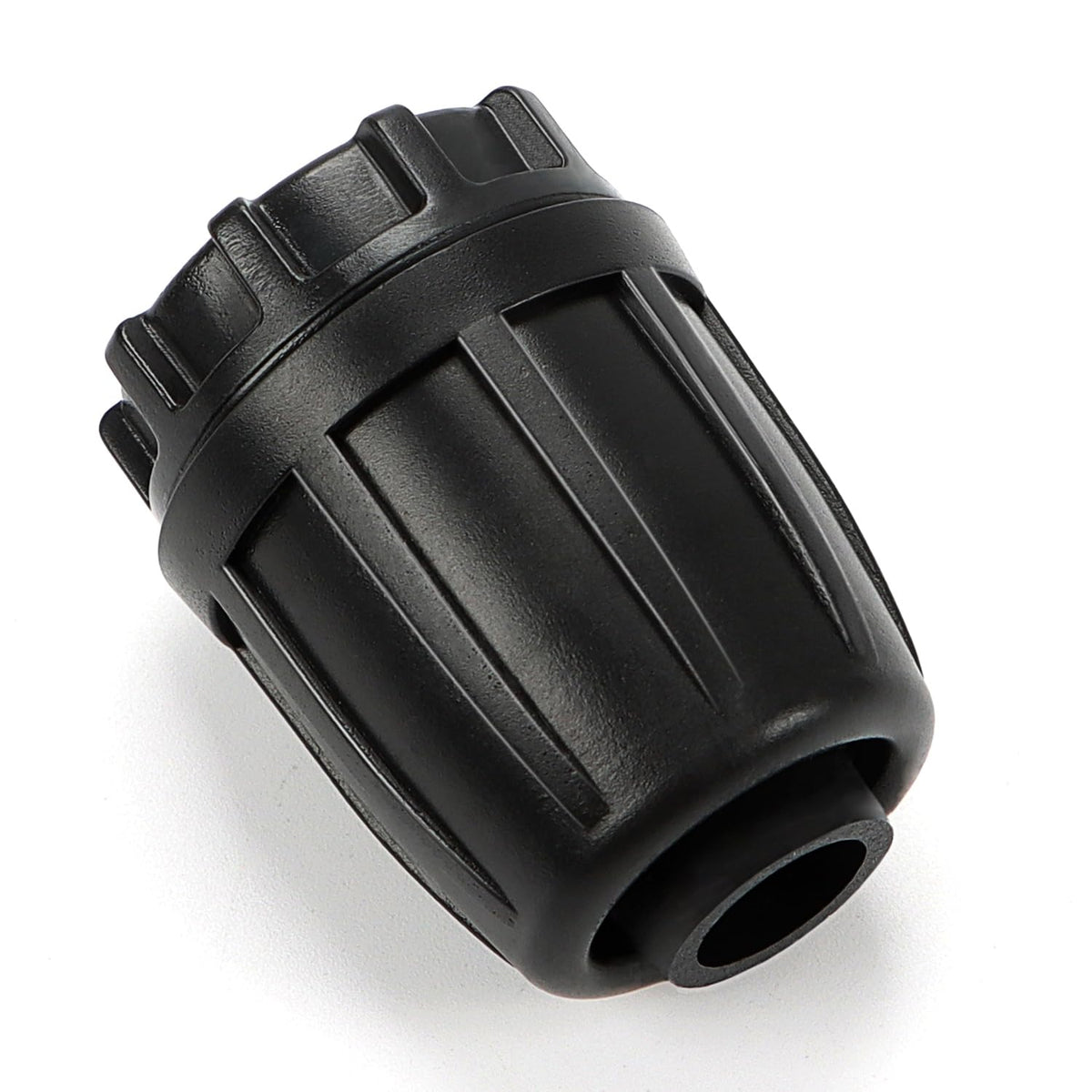 Copadri half-inch end plug with barbed lock sealing 1/2-inch drip line.