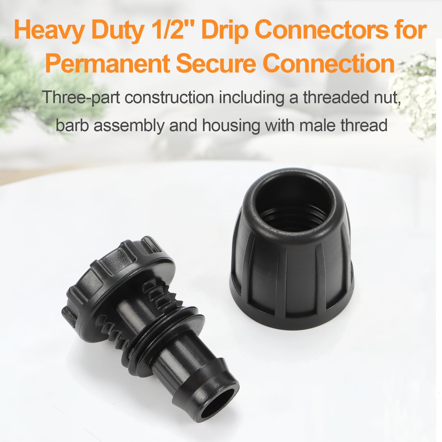 Copadri half-inch irrigation tube closure fits 0.650 inch OD tubing.
