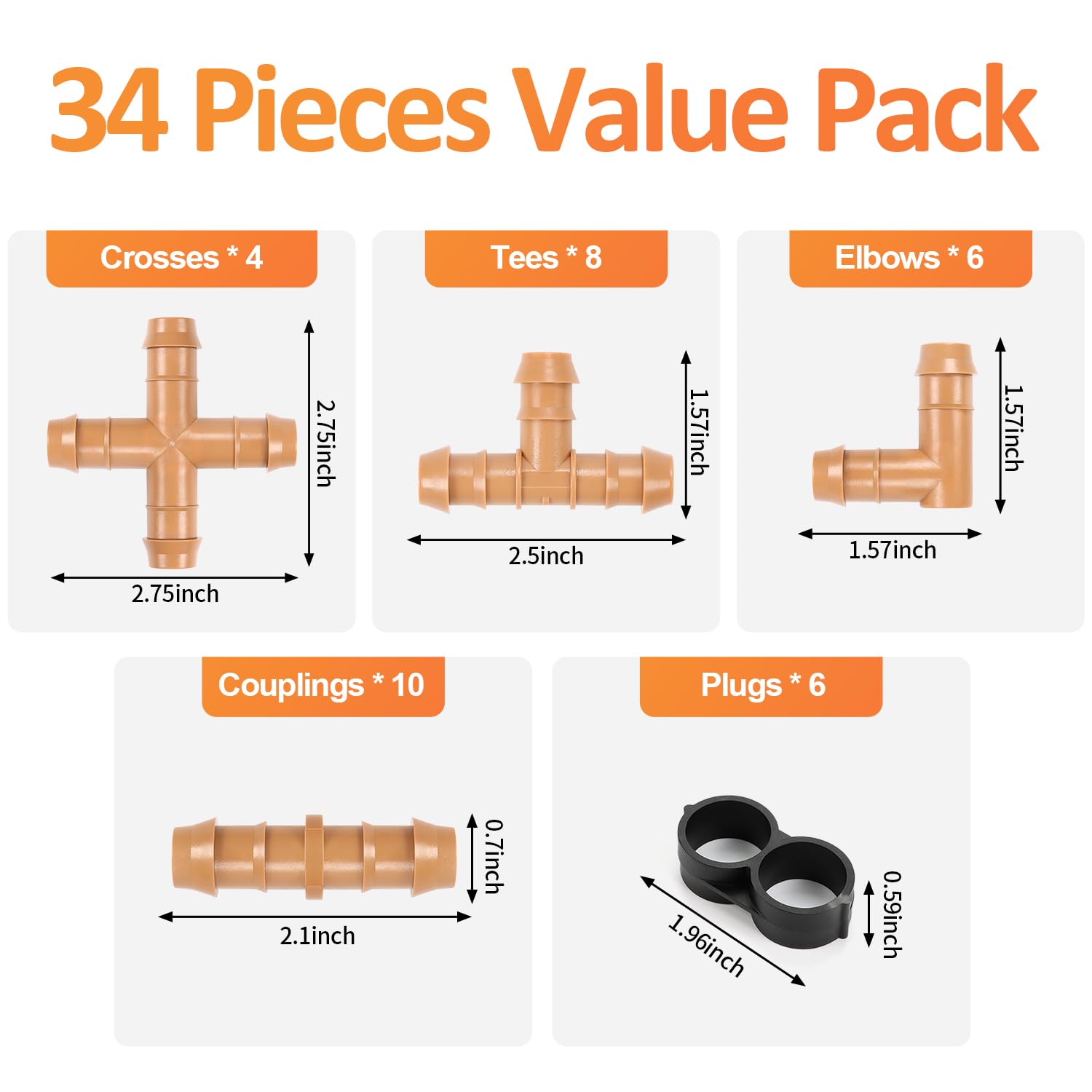 Copadri halfinch tubing connectors demonstrate secure, leak-resistant connections for 1/2 inch lines.