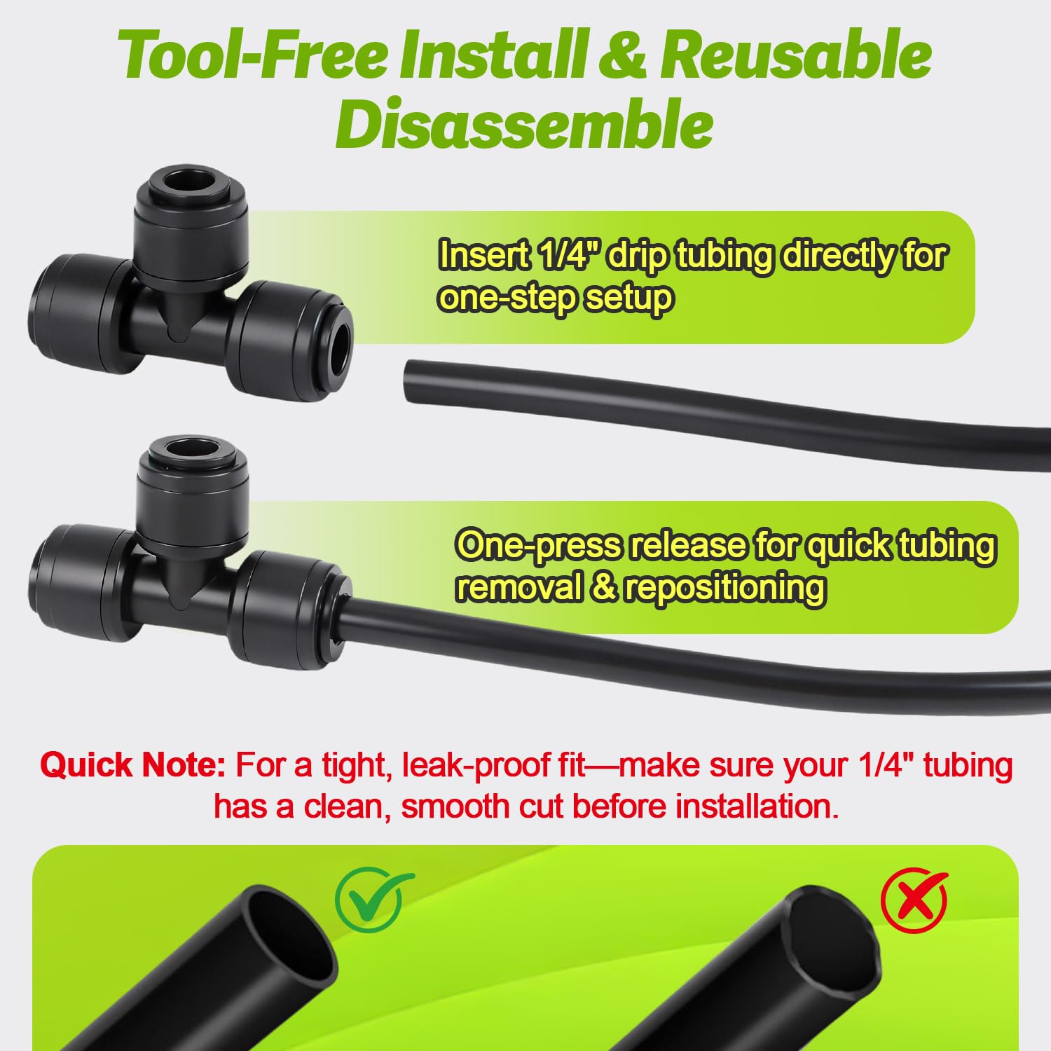 Copadri tee fits drip lines for raised beds and lawns.