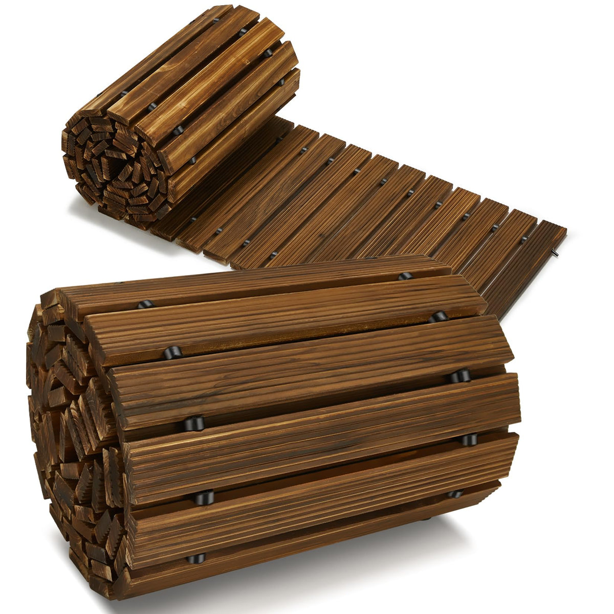 Coperat 8FT wooden garden pathway roll-out for stable outdoor walking.