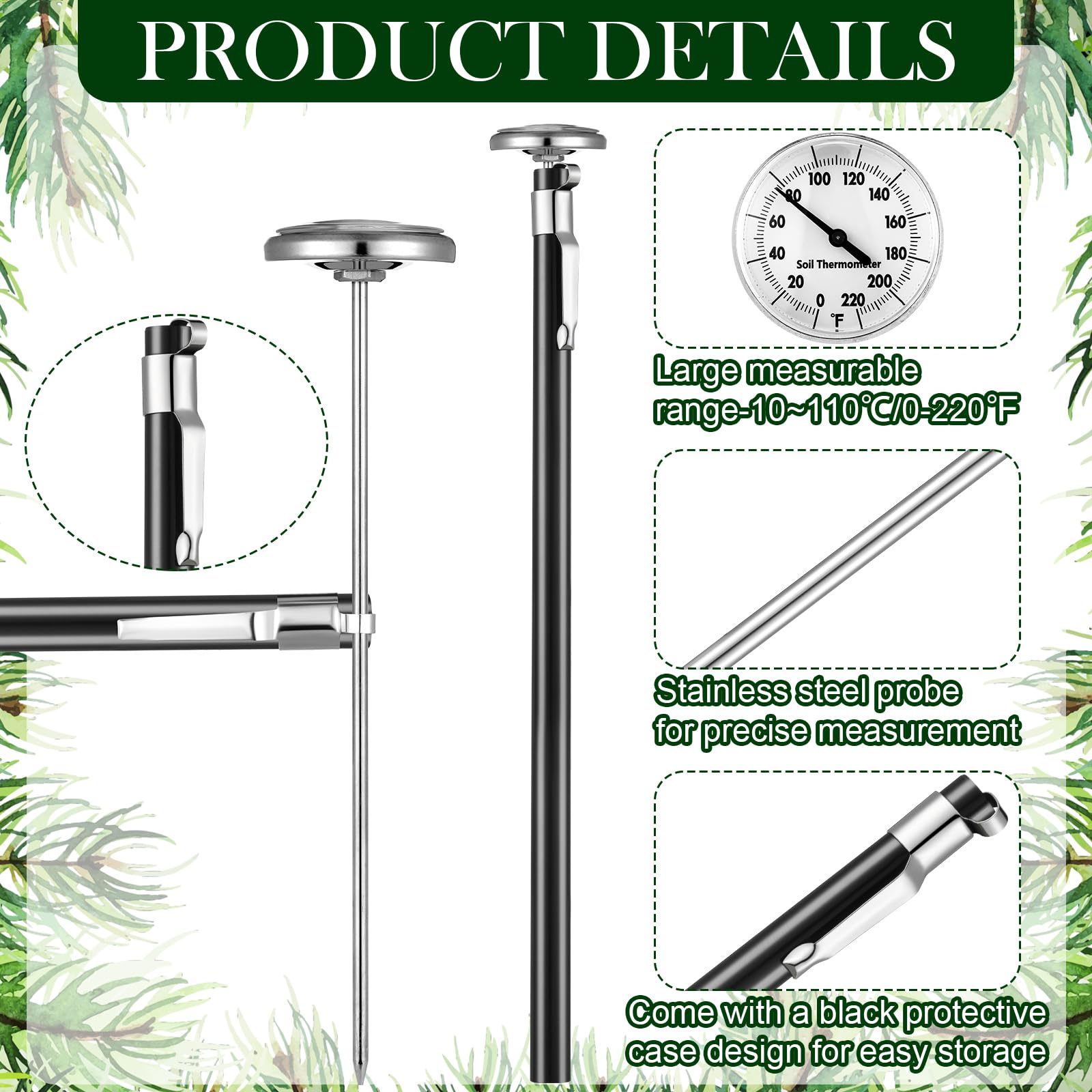 Copkim stainless steel body stands up to outdoor use.
