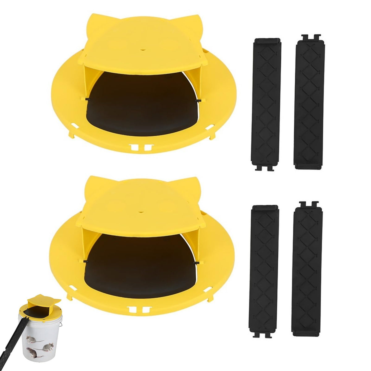 COPORA Mouse Trap Bucket Lid with auto-reset in action for continuous, humane capture.