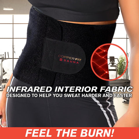 Insulated interior layer of Copper Fit sauna belt demonstrates heat retention