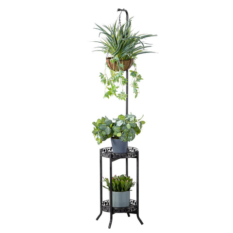 Copree 2-tier hanging plant stand top rod display for compact space-saving organization