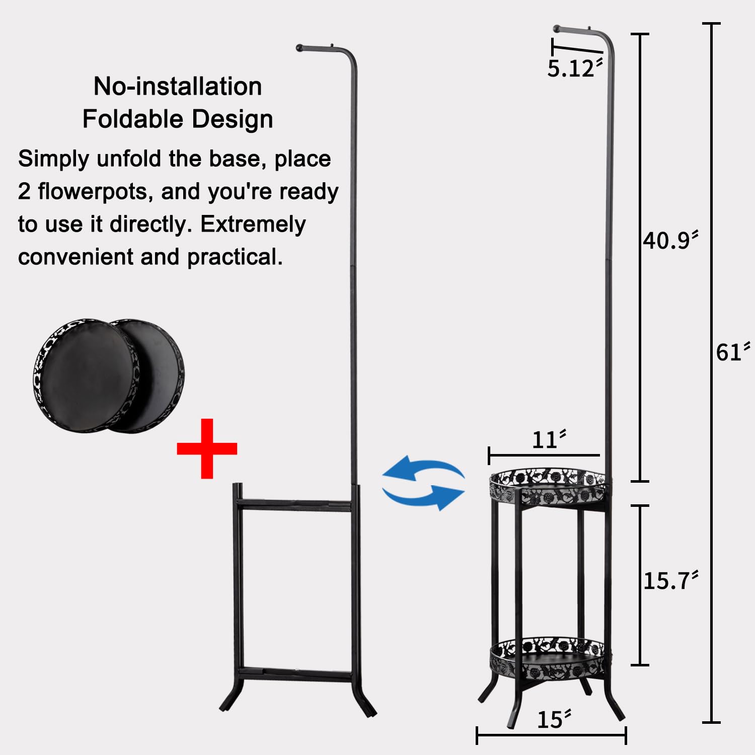 COPREE two-pots capacity, easy assembly, and versatile indoor/outdoor use.