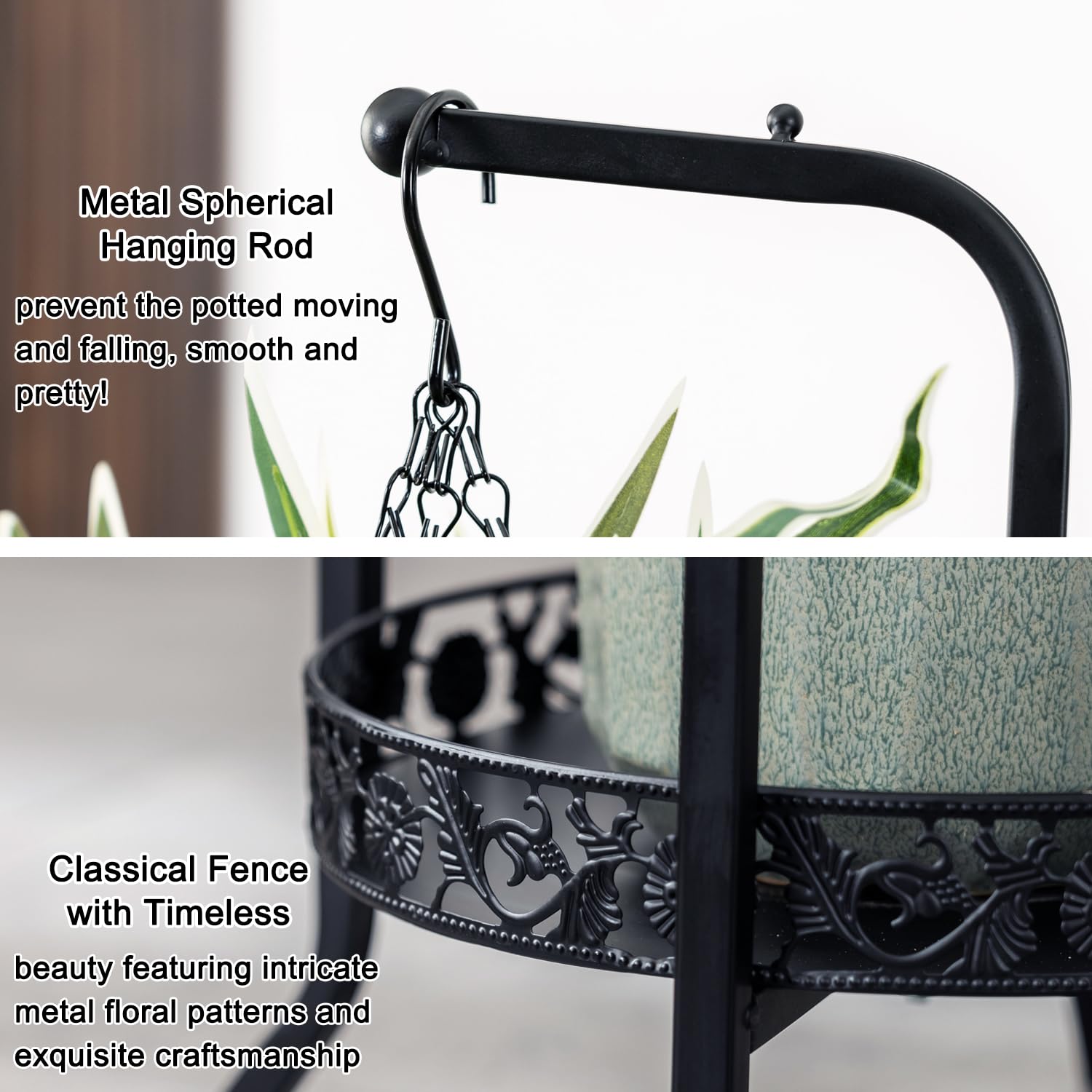 COPREE space-saving hanging space of 40.9 inches enables lush plant arrangements.