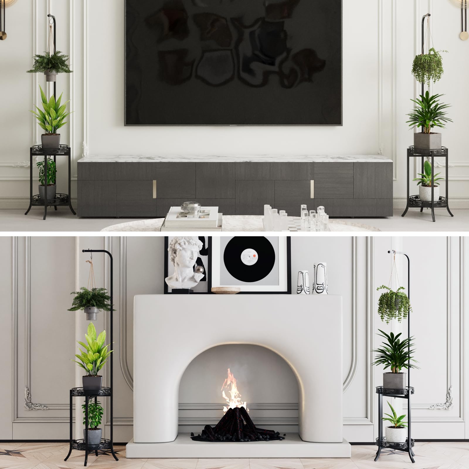 COPREE two-tier display ideal for balconies and corners in living rooms or patios.