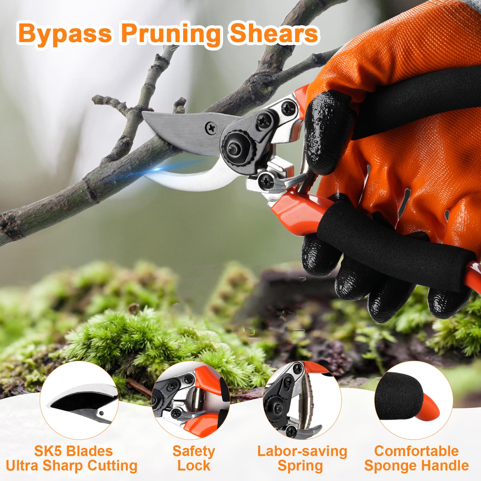 Cor Cordium garden shears with safety lock for controlled pruning