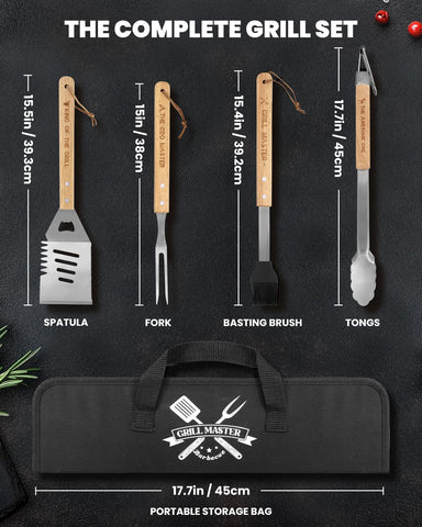 Coralogo BBQ fork—reliable stainless steel for precise flipping.