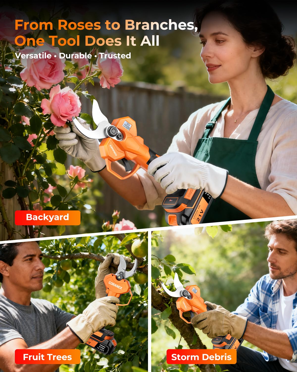 Coranex pruning shears carrying case keeps accessories organized and ready.
