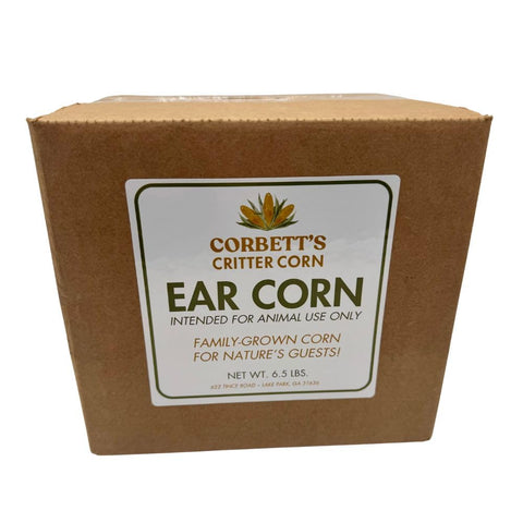 Corbett's Critter Corn whole cob ear, Georgia-grown, great for attracting deer and squirrels at feeders.