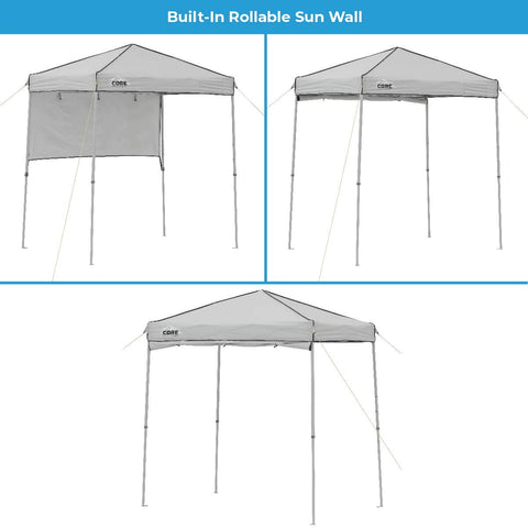 CORE sun wall provides extra shade and adjustable coverage.