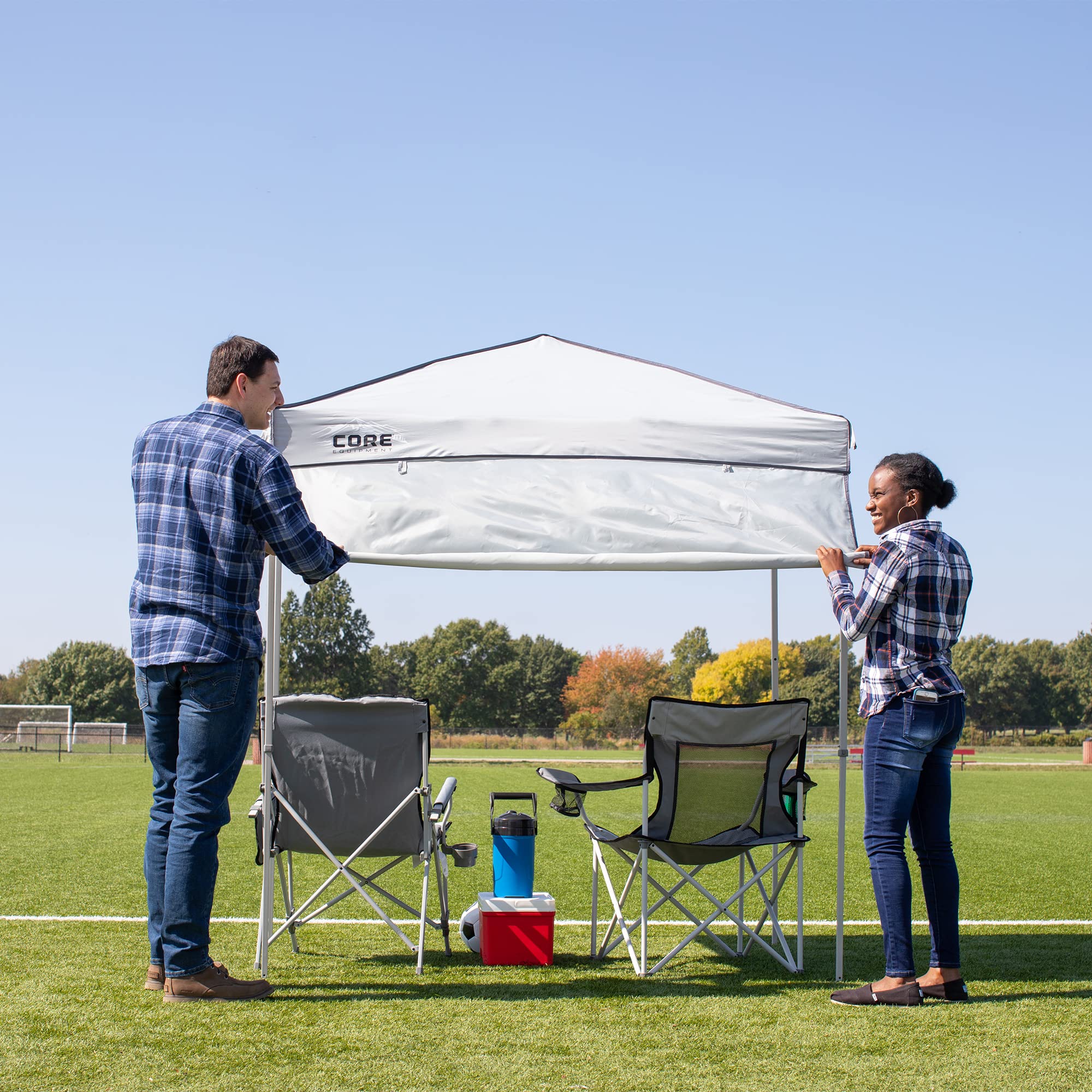 CORE canopy telescoping legs offer three height options for versatile placement.