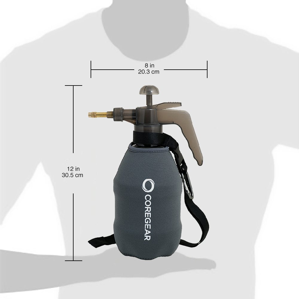 CoreGear brass nozzle with adjustable spray from mist to a long stream.