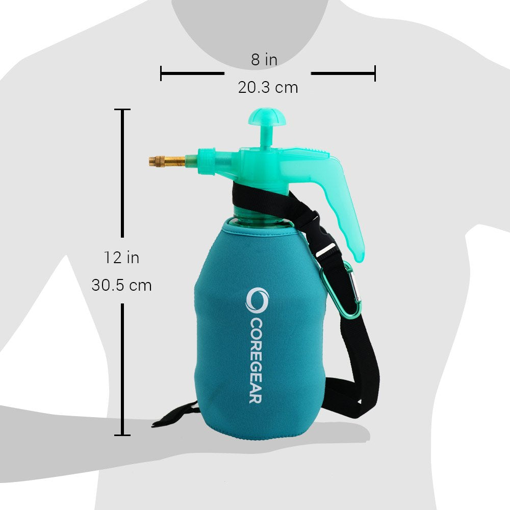 Brass adjustable nozzle allows switching from mist to spray for versatile cooling.