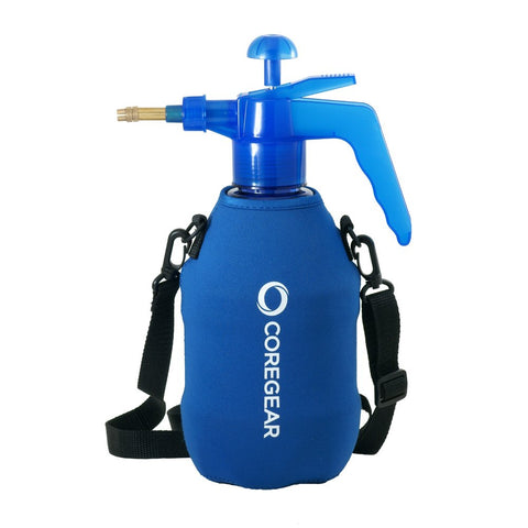CoreGear Ultra Cool XLS bottle with blue neoprene sleeve for longer cold water retention