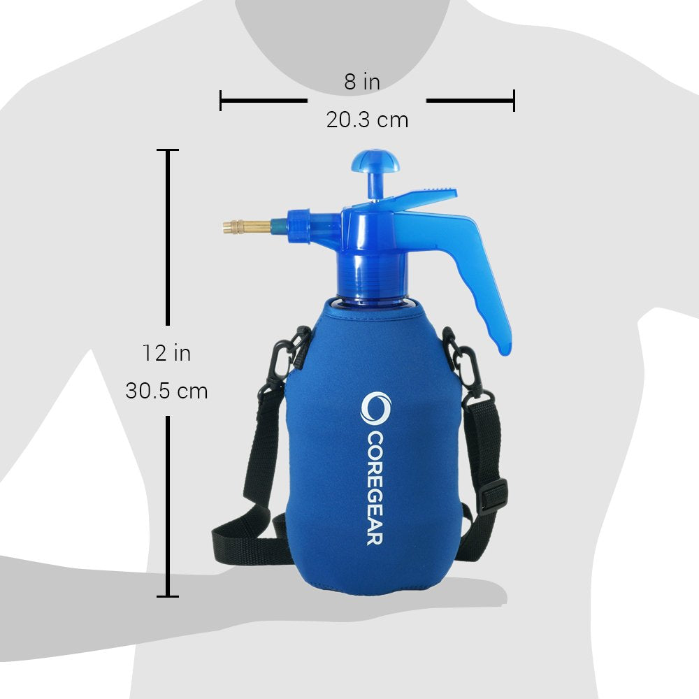 Compact CoreGear mister with carrying strap for on-the-go cooling