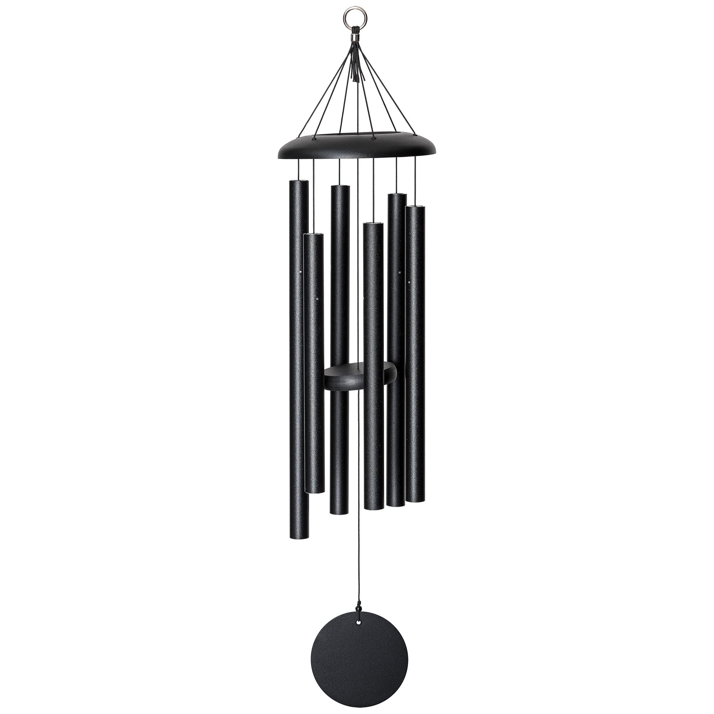 Corinthian Bells 36-inch black wind chime for outdoor decor and tranquil soundscapes