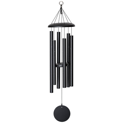 Corinthian Bells 36-inch black wind chime for outdoor decor and tranquil soundscapes