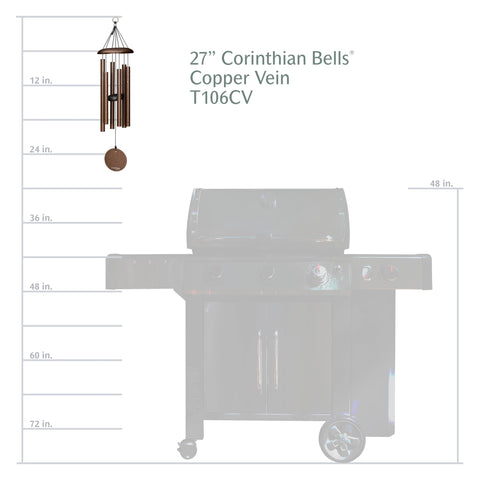 Corinthian Bells chime features six tubes for a rich, layered sound.