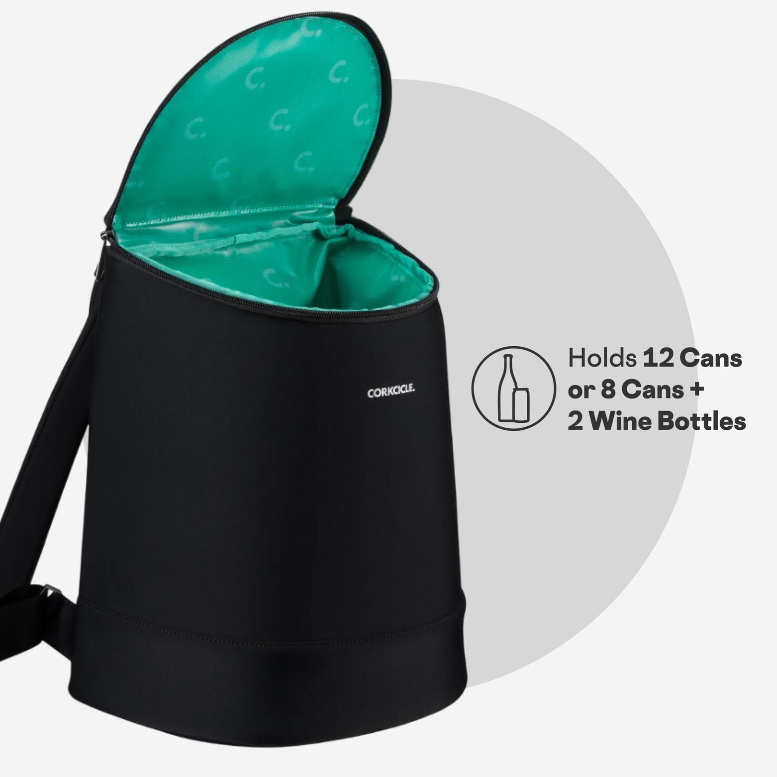 Corkcicle EOLA back view with padded straps for comfortable long outings.