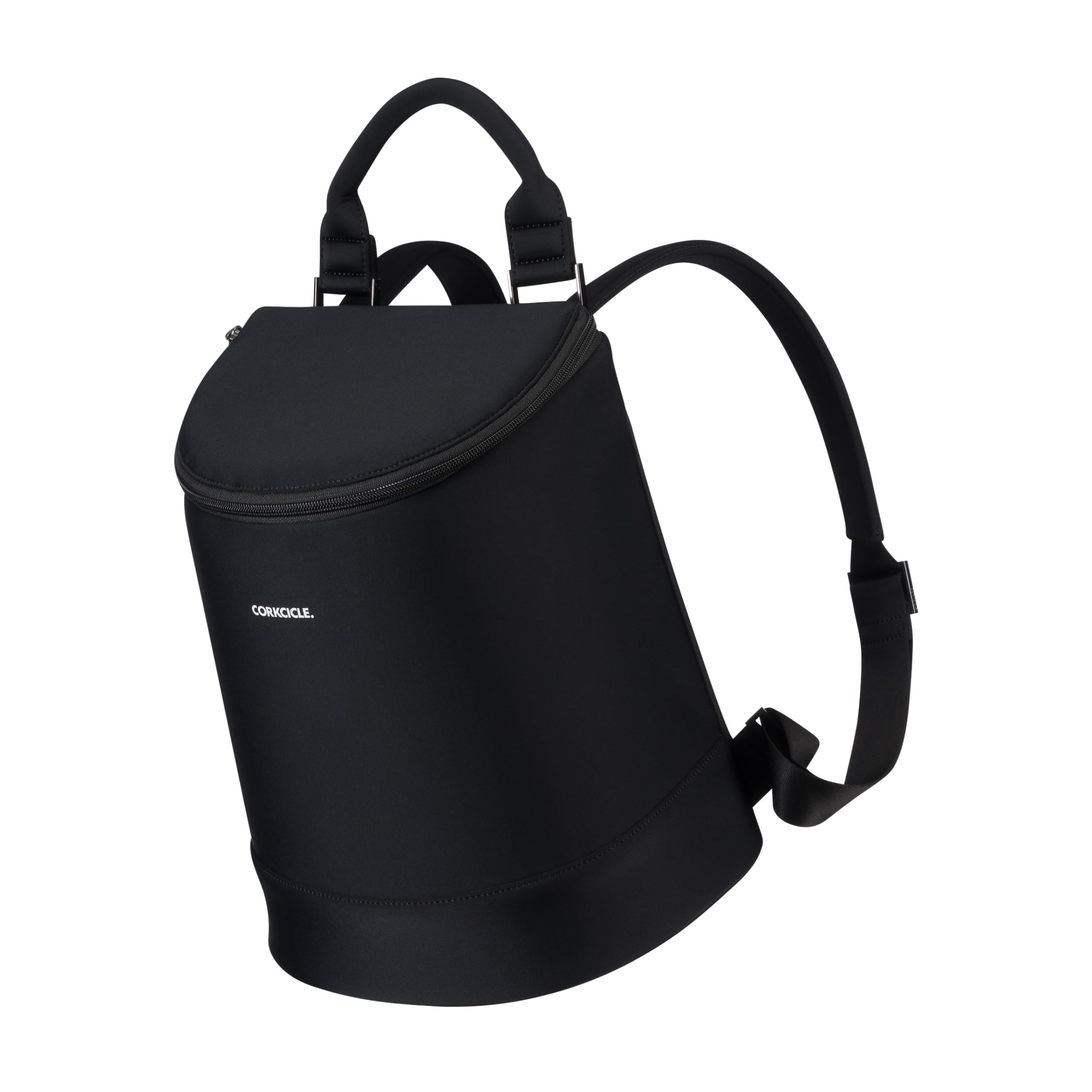 Corkcicle EOLA Cooler Backpack open, leakproof insulated compartment for on-the-go beverages.