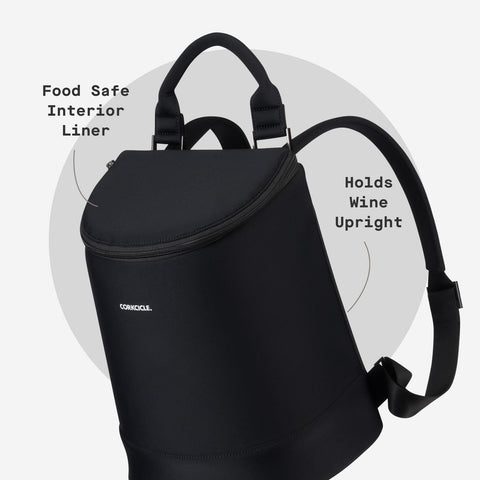 Corkcicle EOLA rear pocket with zipper for accessories and essentials.