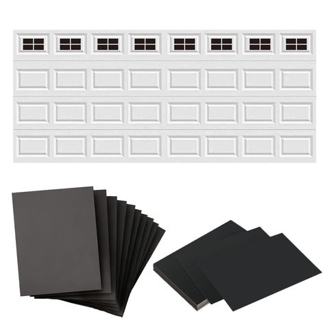 CORNERIA 32-pack magnetic garage panels add faux windows for instant curb appeal.