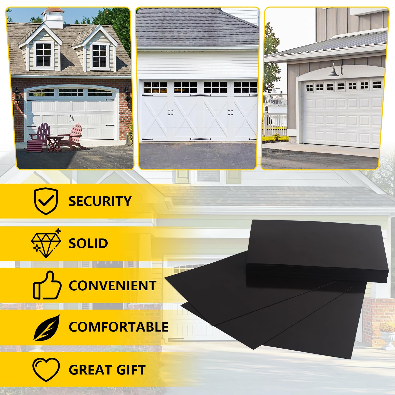 CORNERIA reusable magnetic panels simplify seasonal garage door updates.